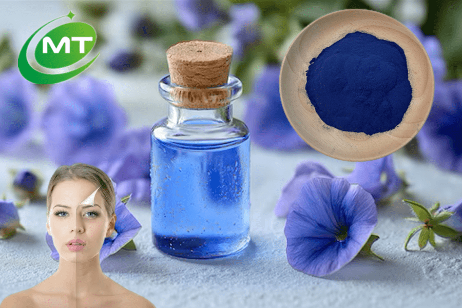 What does butterfly pea do to skin?